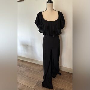 Ya Ya & Co. Black Accordion style top  romper one piece jumpsuit SZ M